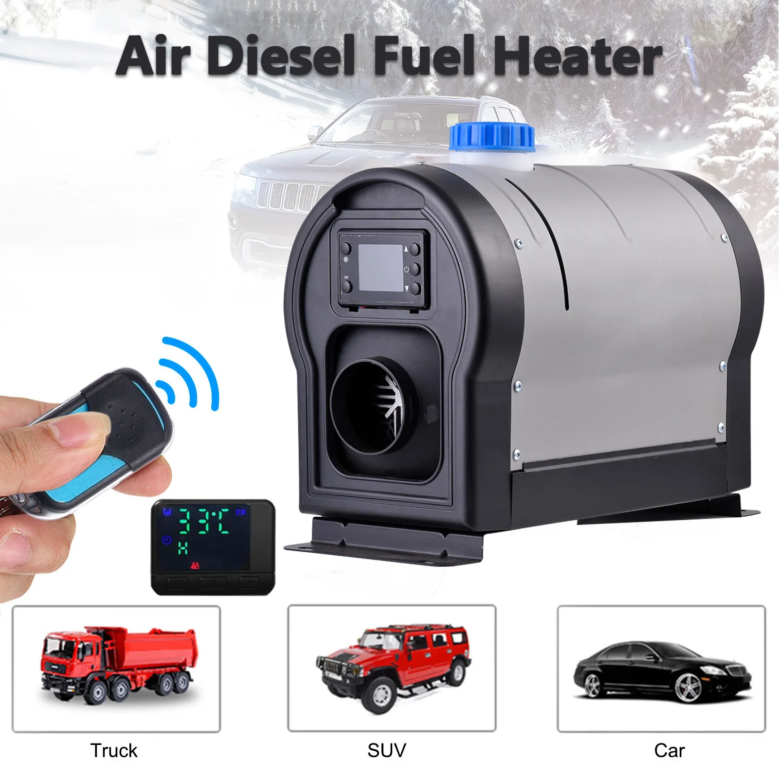 

All In One Diesel Air Car Heater Host 5/8KW Adjustable 12V/24V LCD English Remote Control Integrated Parking Heater Machine