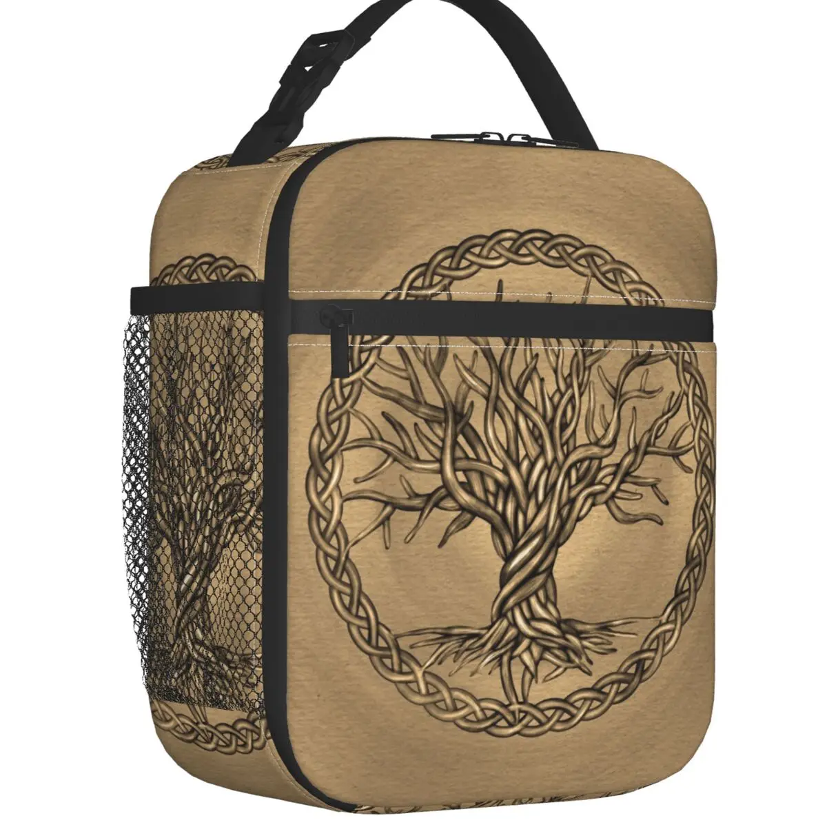 Custom Tree Of Life Sepia Lunch Bag Women Cooler Warm Insulated Lunch Box for Student School