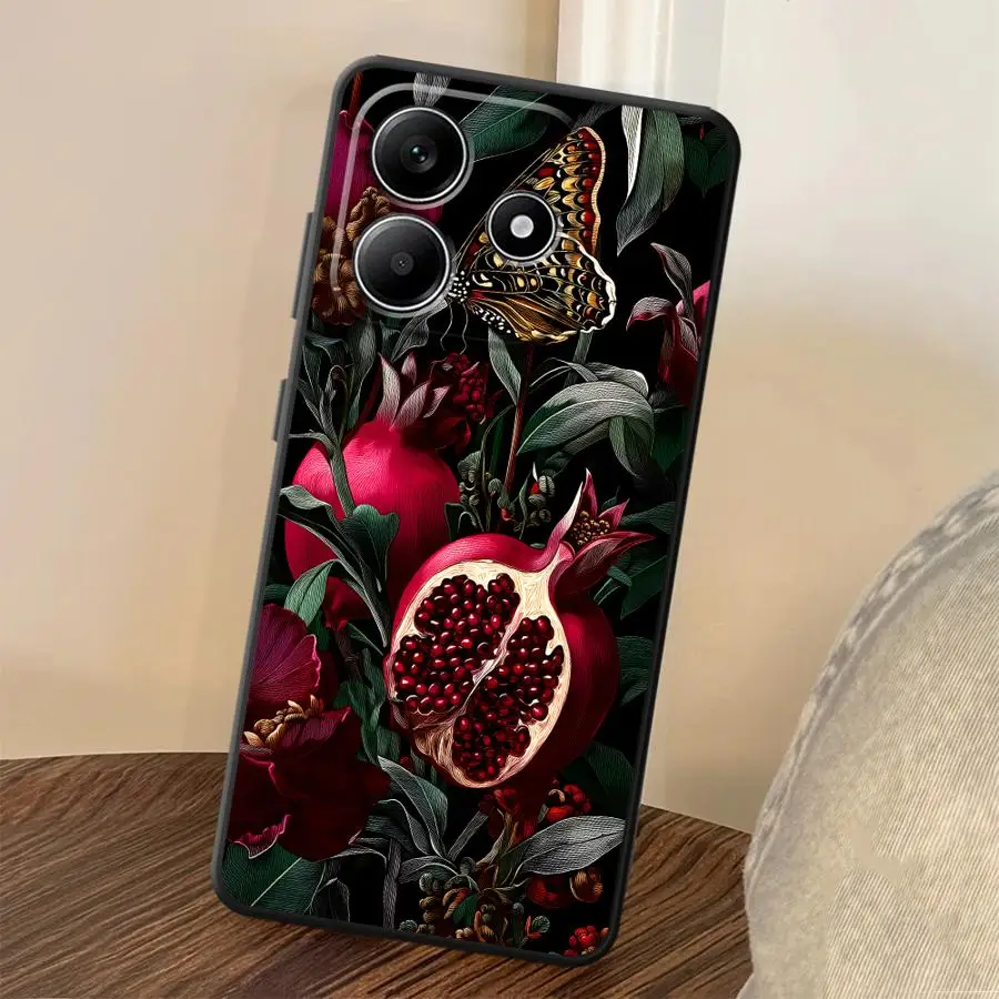 Фото Чехол с рисунком красного граната для Xiaomi Redmi Note 15 14C 12C 13C 13 14 Pro Plus A7 Pro 9 8 12 11 10 A1 A5 A2 A4 K80 K40 №3