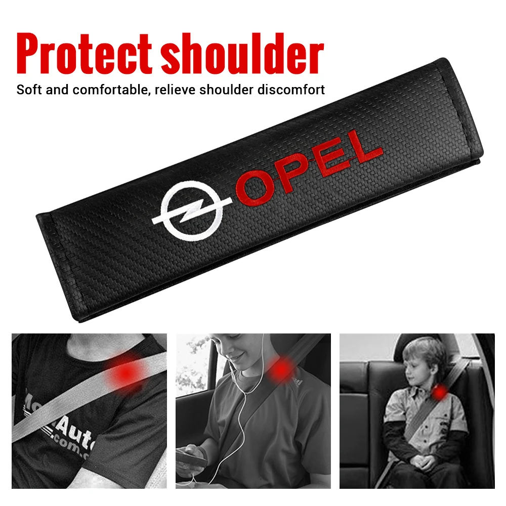 

1pcs Carbon Fiber Seat Belt Covers Car Shoulder Pad Protector Cushion For Opel astra h j g insigniacorsa corsa d zafira b Meriva