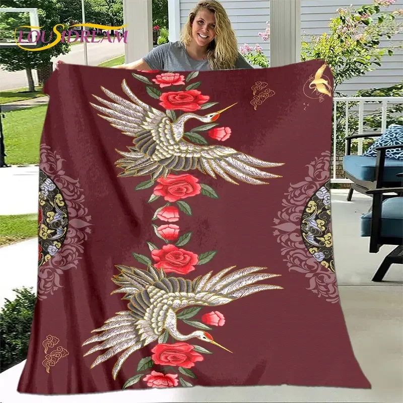 3D классическое китайское одеяло с журавлем фланелевое домашняя гостиная кровать