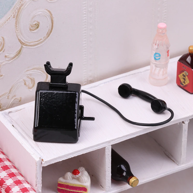 

1 комплект 1:12 Миниатюрная модель кукольного домика Ретро модель телефона аксессуары «сделай сам» игрушка орнамент имитация Ретро модель те...