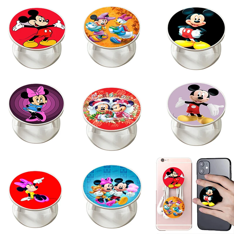 disney mickey folding white mobile stand for all phone holder plate grip tok cellphone bracket fashion accessories tablet mount free global shipping