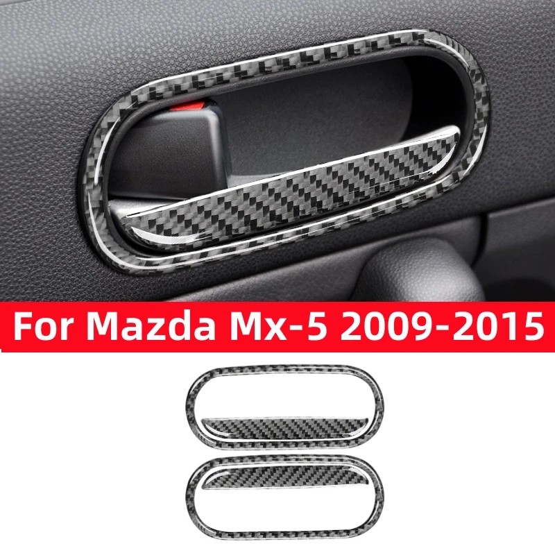 

For Mazda MX-5 MX5 Miata NC 2009-2015 Auto Door Handle Frame Cover Sticker Door Trim Carbon Fiber Interior Roadster Accessories