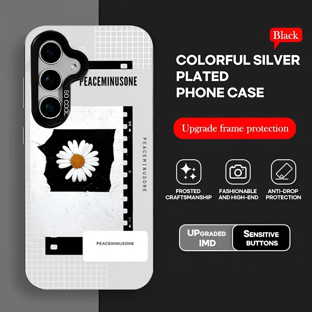 Fashion P-Peaceminusone Phone Case S25 IMD Colorful Silver Cover Suitable For Amsung Galaxy S24 S23 S22 S21 S2