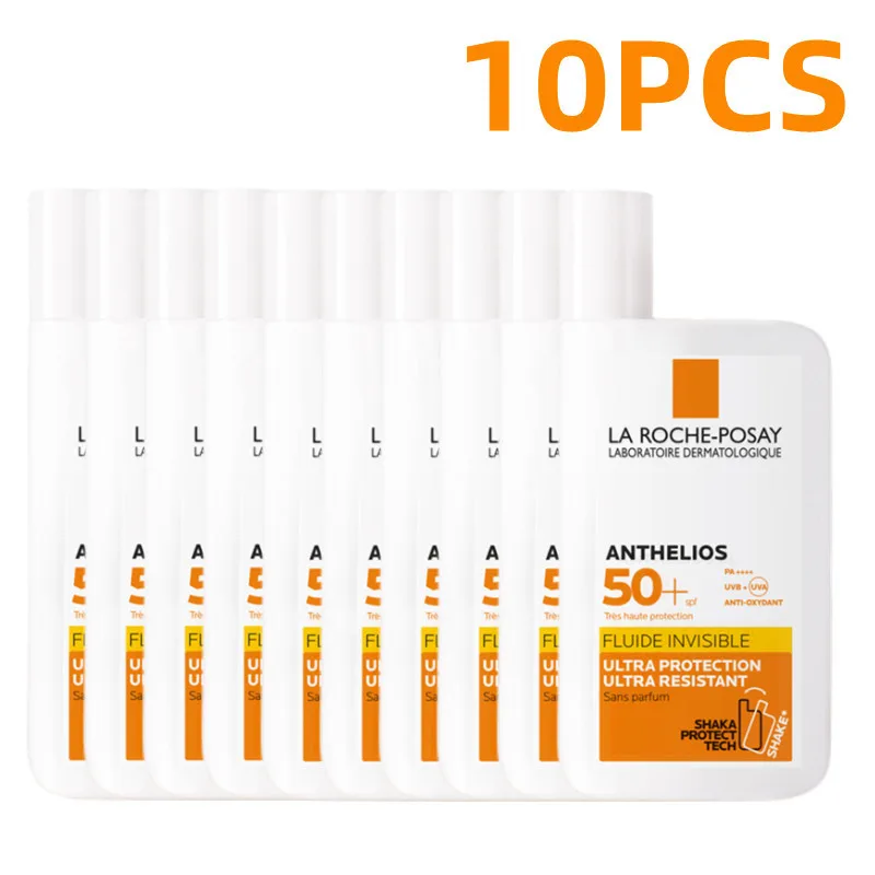 10PCS La Roche-Posay Facial Sunscreen ANTHELIOS SPF 50+ UV Protection Ultra-Light Oil-Free Invisible Broad Spectrum Sunblock