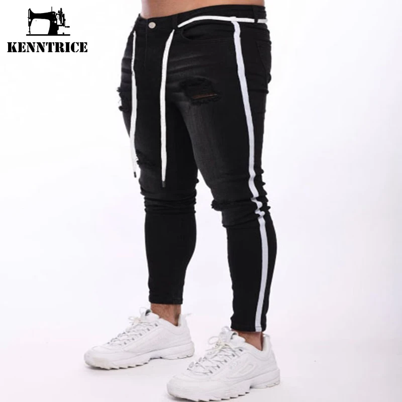 

Kenntrice 2022 Mens Jeans Stylish Trend Skinny Denim Pencil Pants Slim Fit Streetwear Sport Jogging Ripped Mens Trousers