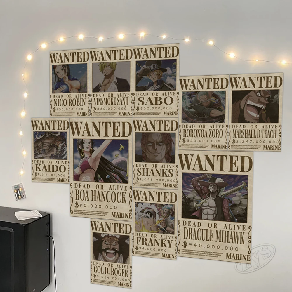 Один кусок бумаги крафт стены Обезьяна D. Картины Luffy Home Roronoa плакат Zoro Vinsmoke Sanji