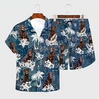 chocolate labrador hawaiian set 3d all over printed hawaii shirt beach shorts men for women funny dog sunmmer clothes