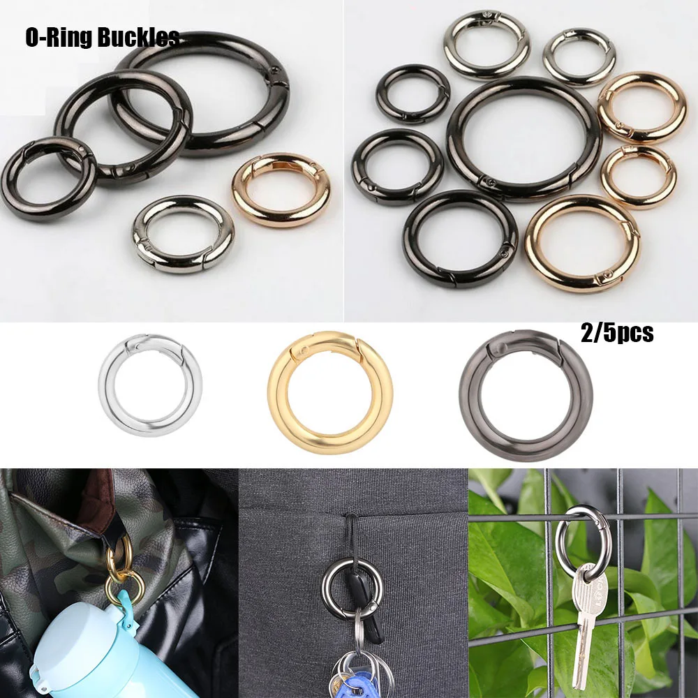 

Round Push Trigger Black gold silver Snap Clasp Clip Bag Belt Buckle Spring O-Ring Buckles Carabiner Purses Handbags