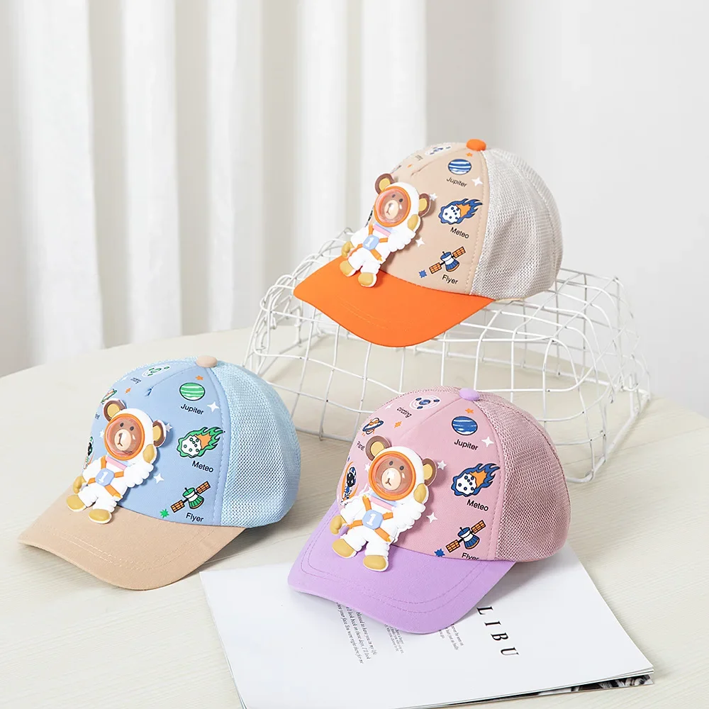 

Cute Preschool Baseball Hat Autumn Hat New Cartoon Space Bear Children's Hat Fashion Adjustable Boys and Girls'