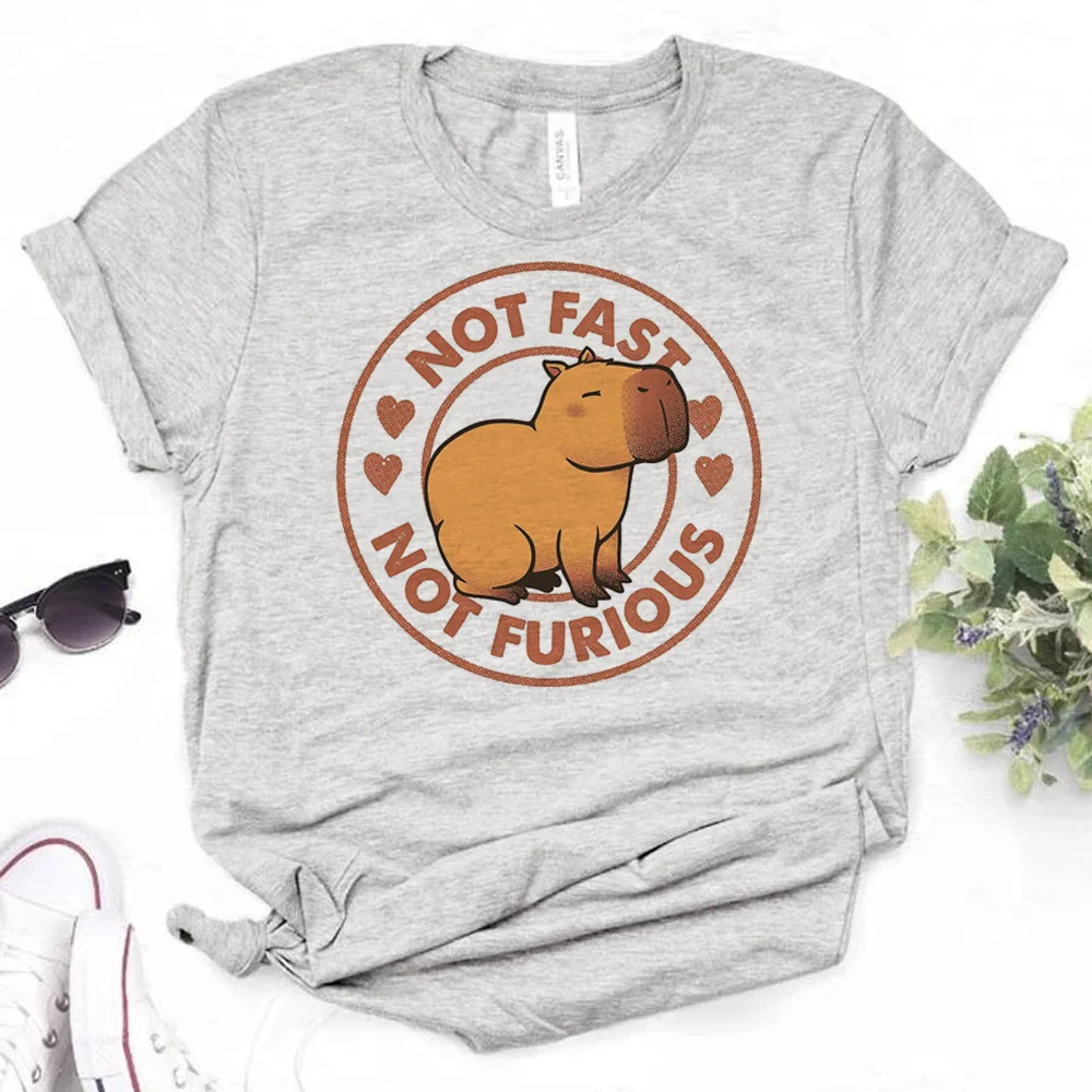 

capybara top women manga streetwear Tee female harajuku anime clothing