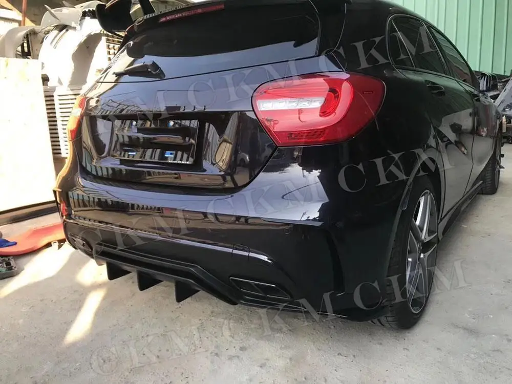 Для W176 задний бампер из углеродного волокна боковые сплиттеры спойлер крыло для