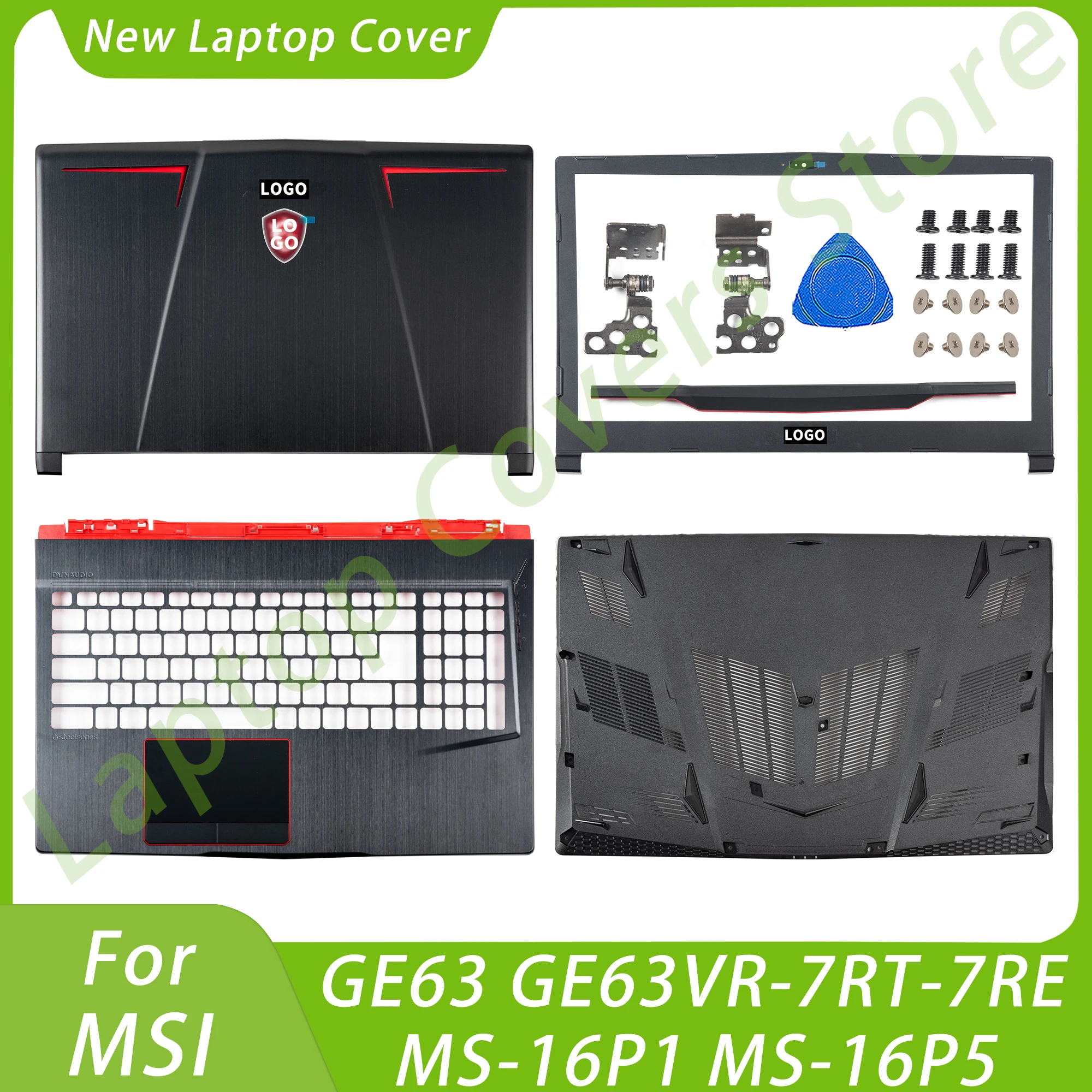 

Новинка для MSI GE63 GE63VR-7RT-7RE MS-16P1 MS-16P5, обычная задняя крышка ЖК-дисплея, подставка для рук, детали для ноутбука с петлями, замена