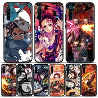 demon slayer phone case for xiaomi redmi 9 9c nfc 9t 10 10c 6 8 a k40 k50 pro plus soft cover kamado tanjirou nezuko anime cases