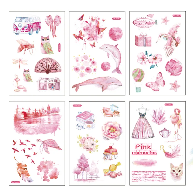 6 Sheets/Pack Fantasy Moon Star Wale Sticker Adhesive Craft Stick Label Notebook Computer Phone DIY Decor Kids Gift Stationery | Канцтовары