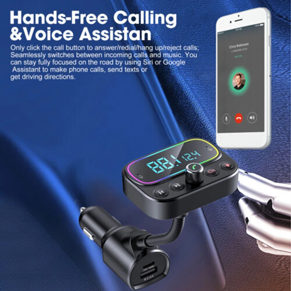 

FM Transmitter Car Charger Bluetooth FM Player USB Type-C Fast Charger Brand New High Quality 3 USB PD Charger