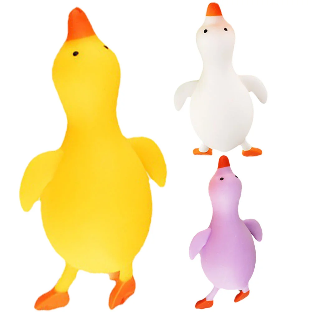 

3 Pcs Kid Toys Funny Squeeze Cartoon Duck Stretchy Novelty Tpr Pressure Relief Gifts Child