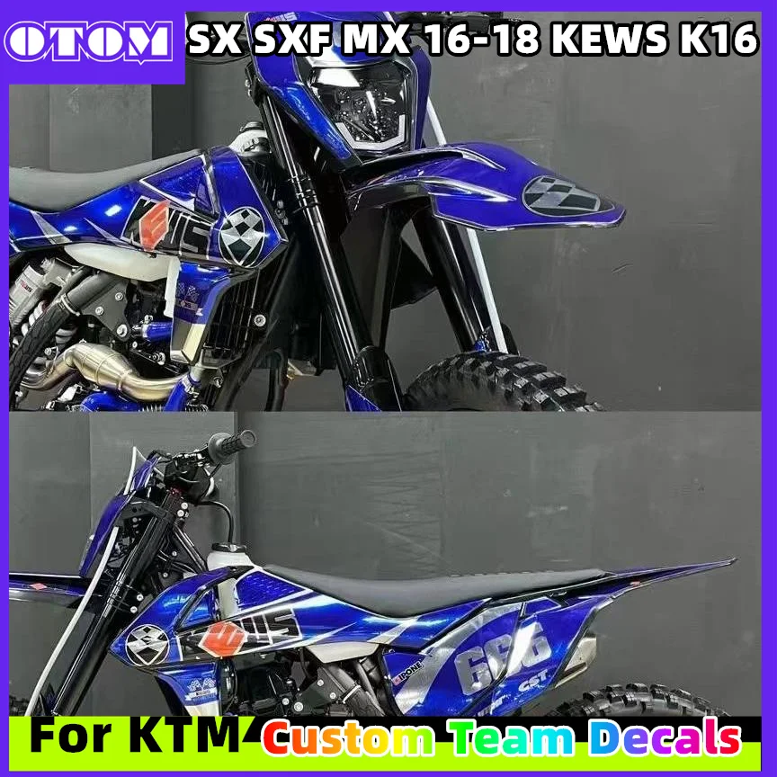 

OTOM Custom Team графические фоны Переводные голографические наклейки Набор для KEWS K16 KTM SX SXF MX 16-18 EXC XCW 17-19 250 300