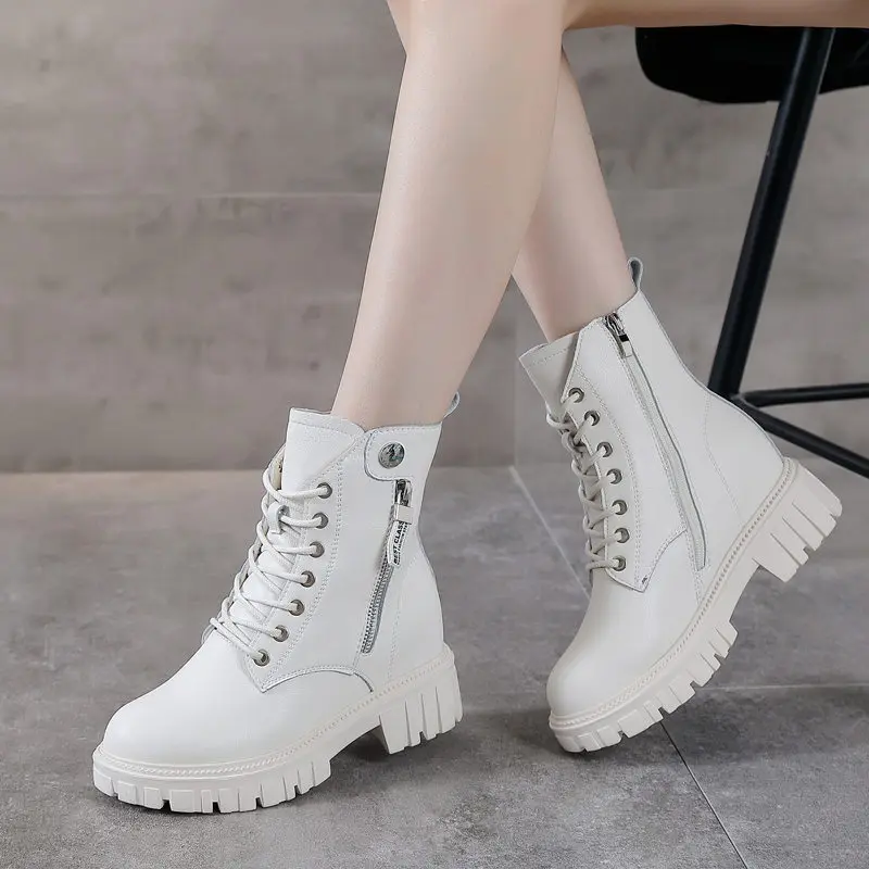 

Новинка 2022, ботильоны на платформе, короткие ботинки, толстые ботинки, соответствующие трендам женских ботинок