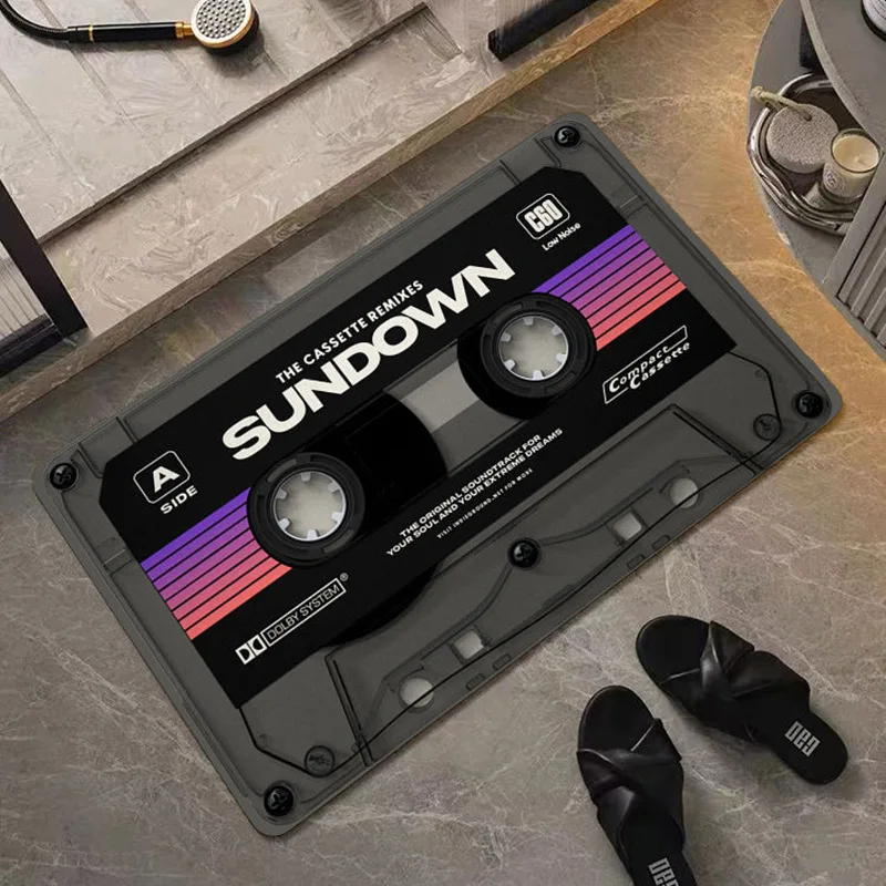 

Creative CD Vintage Carpet Tape Bathroom Floor Mat Diatomite Non-slip Absorbent Living Room Bedroom Foot Mat Carpet