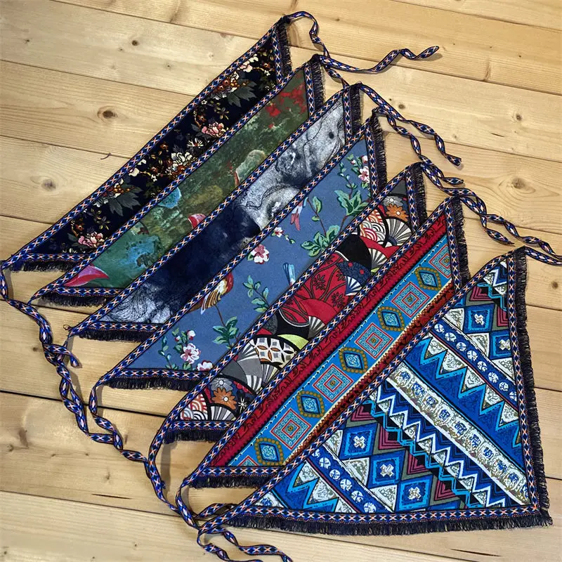 

2022 Elastic Tassel Bandanas for Girl Triangle Hair Scarf Printed Hairband Cute Bandanas for Women's Hair Accessories