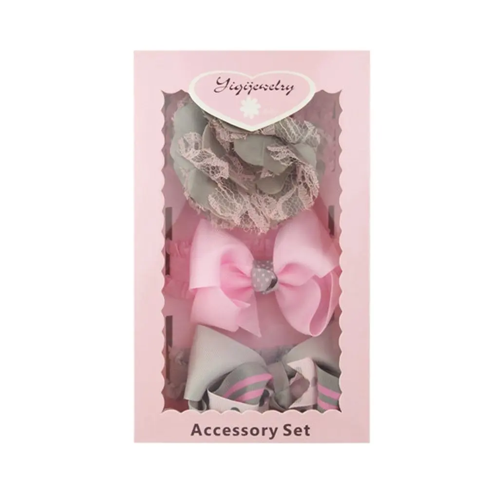 

OUTAD 3Pcs/Set Baby Hair Bands Sweet Bowknot Headband Cute Baby Ribbons Hoop Stretch Cotton Headbands Accessories For Baby Girls