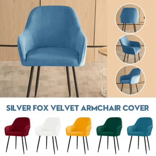 

Soft Elastic Velvet Fabric Dining Seats Chair Covers Armchair Stretch Slipcover Hotel Dining chairs with High Armrest Covers