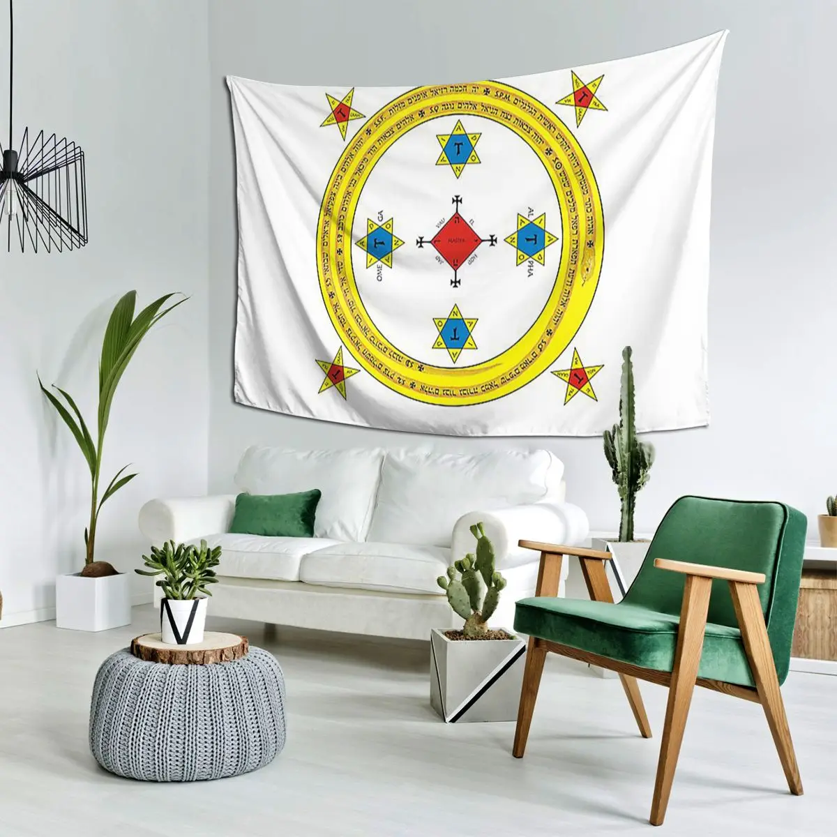Goetia Circle Mathers And Crowley Version Full Redraw Corrected Гобелен Хиппи Настенный Эстетический