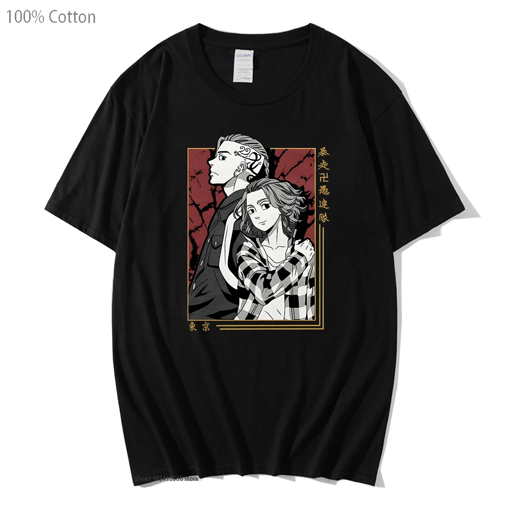 

Anime Shirt for Men Tokyo Revengers Graphic Tshirt Women Fashion Clothing Summer 100% Cotton Male Casual Soft Anime Streetwear