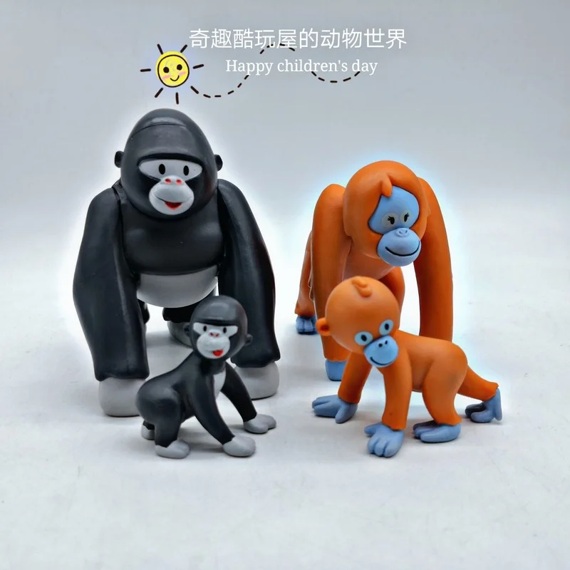 Genuine Figure Cheetah Zebra Monkey Chimpanzee Ornaments Accessories Children's Lovely Wildlife Model Toy |