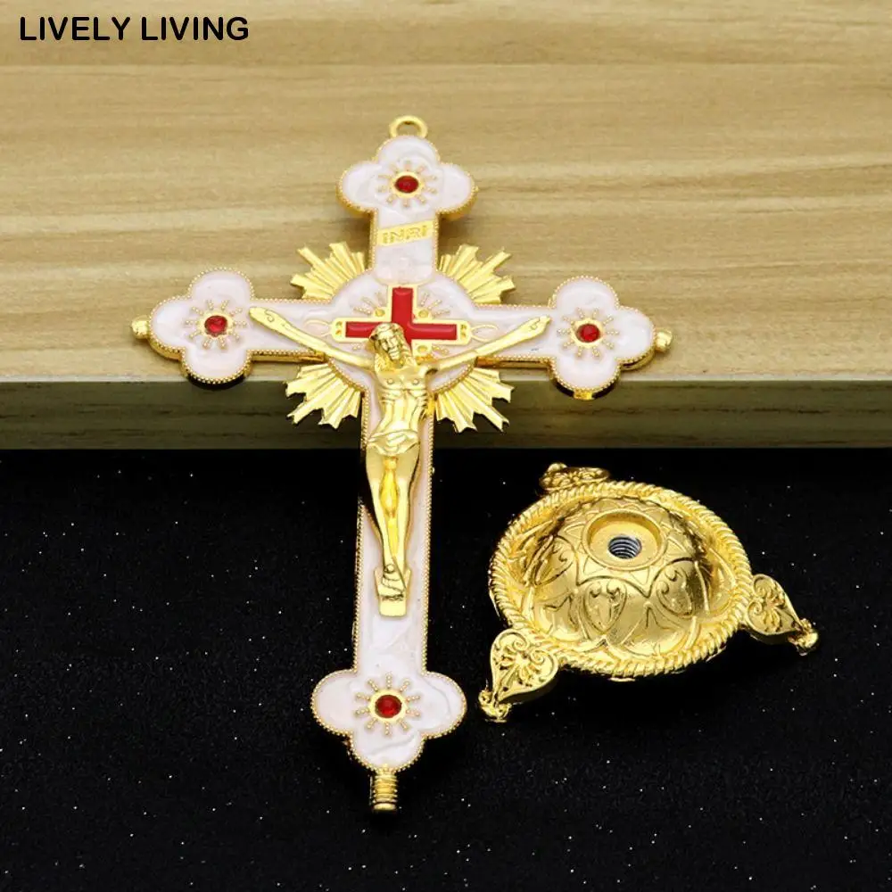 Золотые католические настенные кресты INRI христианский латинский крест флер