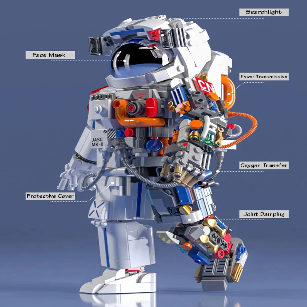 Двойной космонавт строительные блоки модель космонавта праздничный подарок