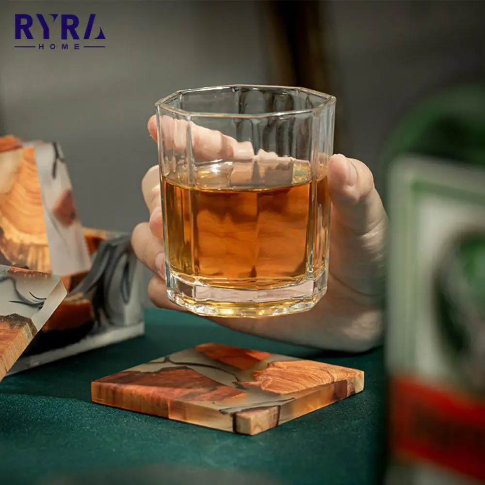 

Wooden Tea Coaster Japanese Style Resin Insulation Pad Simple Cup Holder Creative Gasket Tea Ceremony Spare Part Creative Gasket