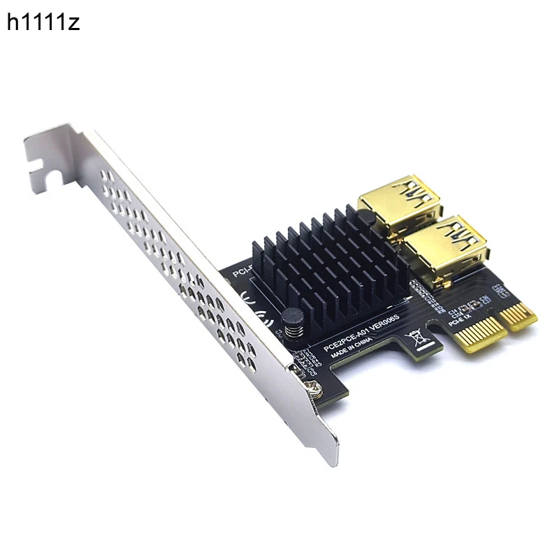 PCIE Riser карта PCI-E к PCI-E адаптер 1 поворот 2 PCI Express слот 1x to16x USB 3,0 карта Riser PCIe преобразователь для майнинга BTC