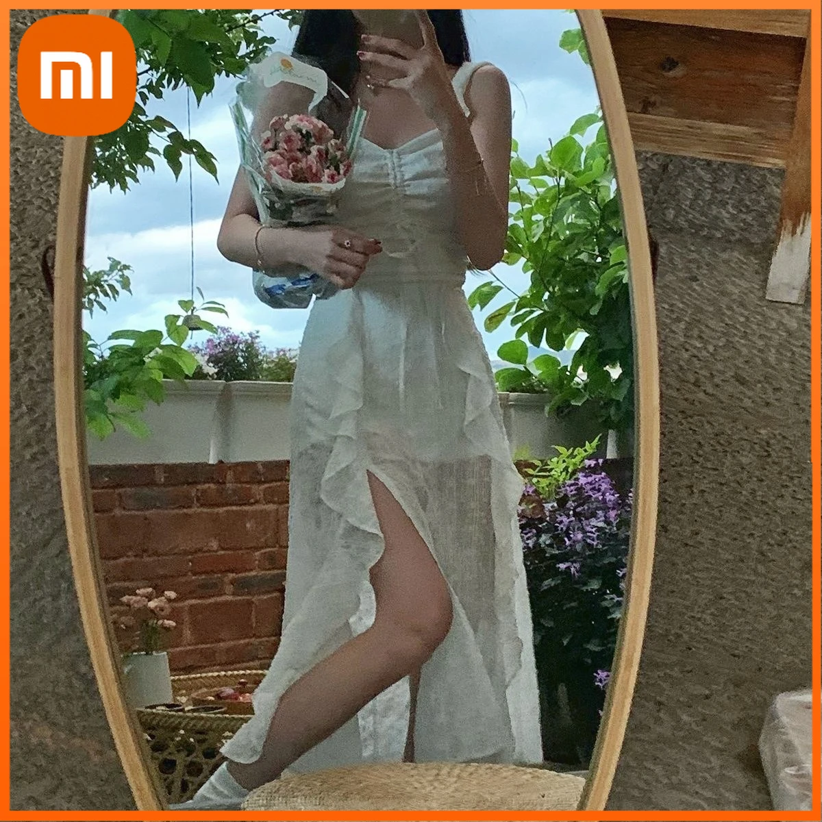 

Платье женское Бандажное Без Рукавов, элегантный пляжный пикантный Цельный Сарафан средней длины в Корейском стиле, на бретелях, лето