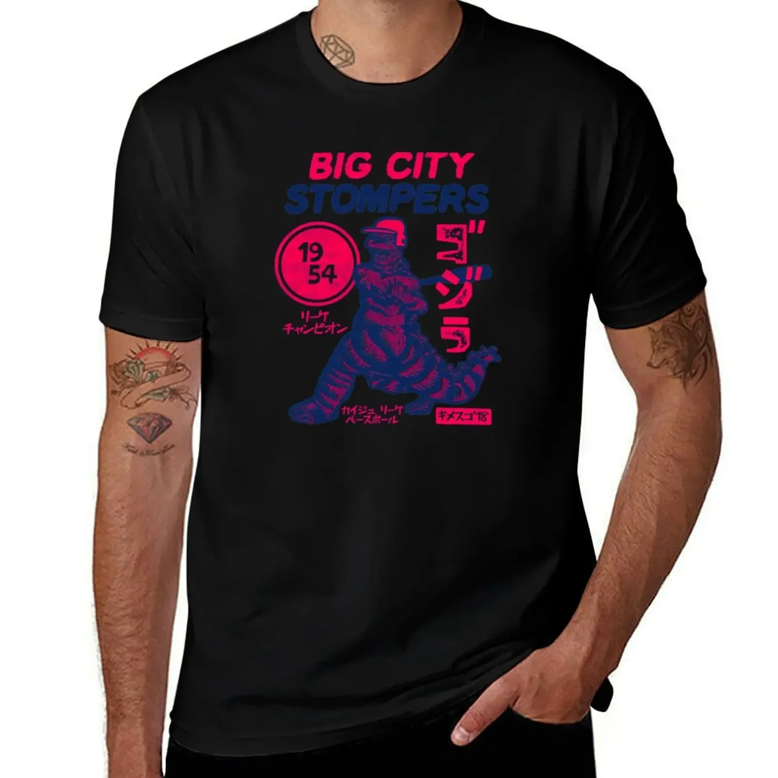 Big City Stompers Shirt Футболка дизайнер Эстетическая одежда негабаритные синие