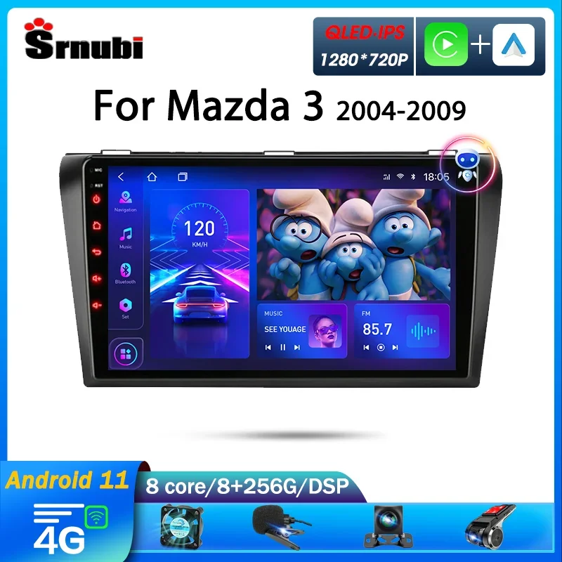 

2Din Android 11 For Mazda 3 2004 2005 2006 2007 2008 2009 Car Radio with BOSE Multimedia Player Carplay Stereo GPS DVD Head Unit