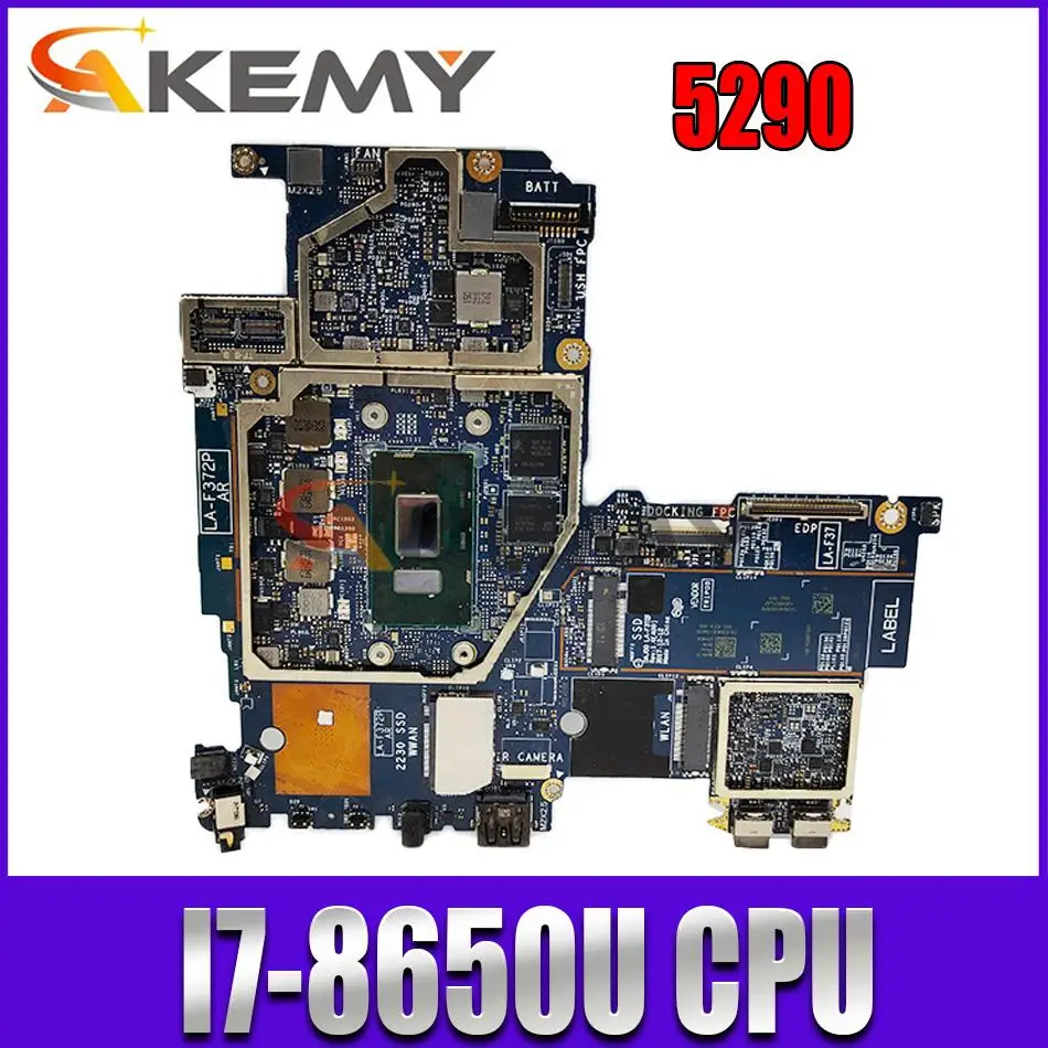 

CN 03VWJK LA-F372P i7-8650CPU RAM Mainboard For DELL Latitude 5290 2-em-1 LA-F372P CN 3VWJK Laptop motherboard 100% Tested