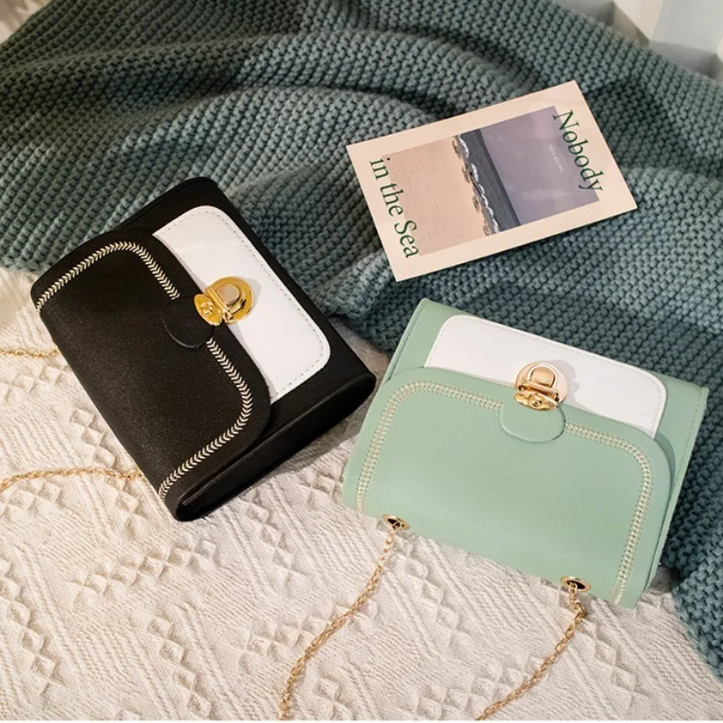 Летняя женская сумка-мессенджер из искусственной кожи с цепочкой сумка через