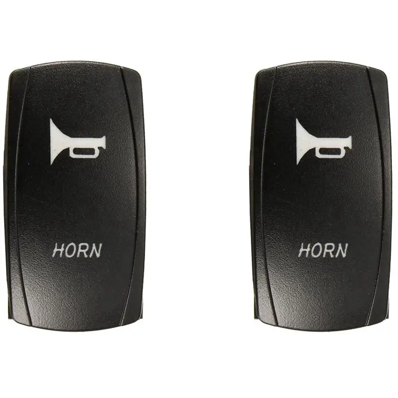 

2 Pcs Momentary Car Boat Marine LED Light Horn Bell Laser-Rocker Switch 12V 24V, Red & Green