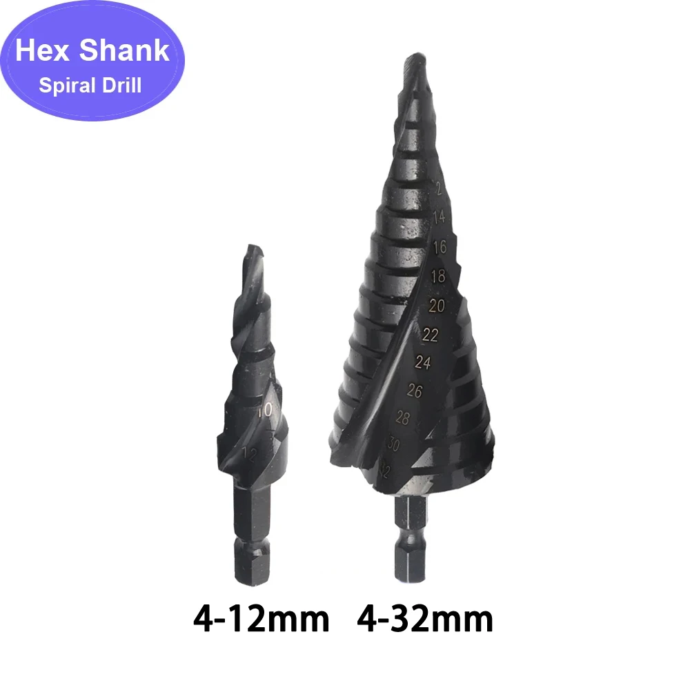 Durable Step Drill 1/4Inch 250-400 Rpm 2Pcs/Set 4-12/4-32mm 5/15 Steps