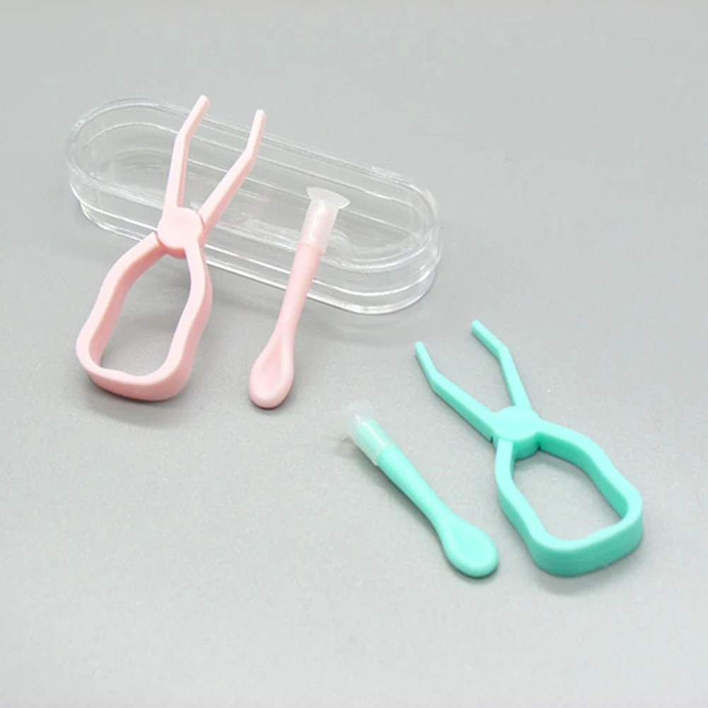 

1 Set New Multicolor Contact Lenses Case Tweezers and Suction Stick for Special Clamps Tool Contact Lens Inserter Remover