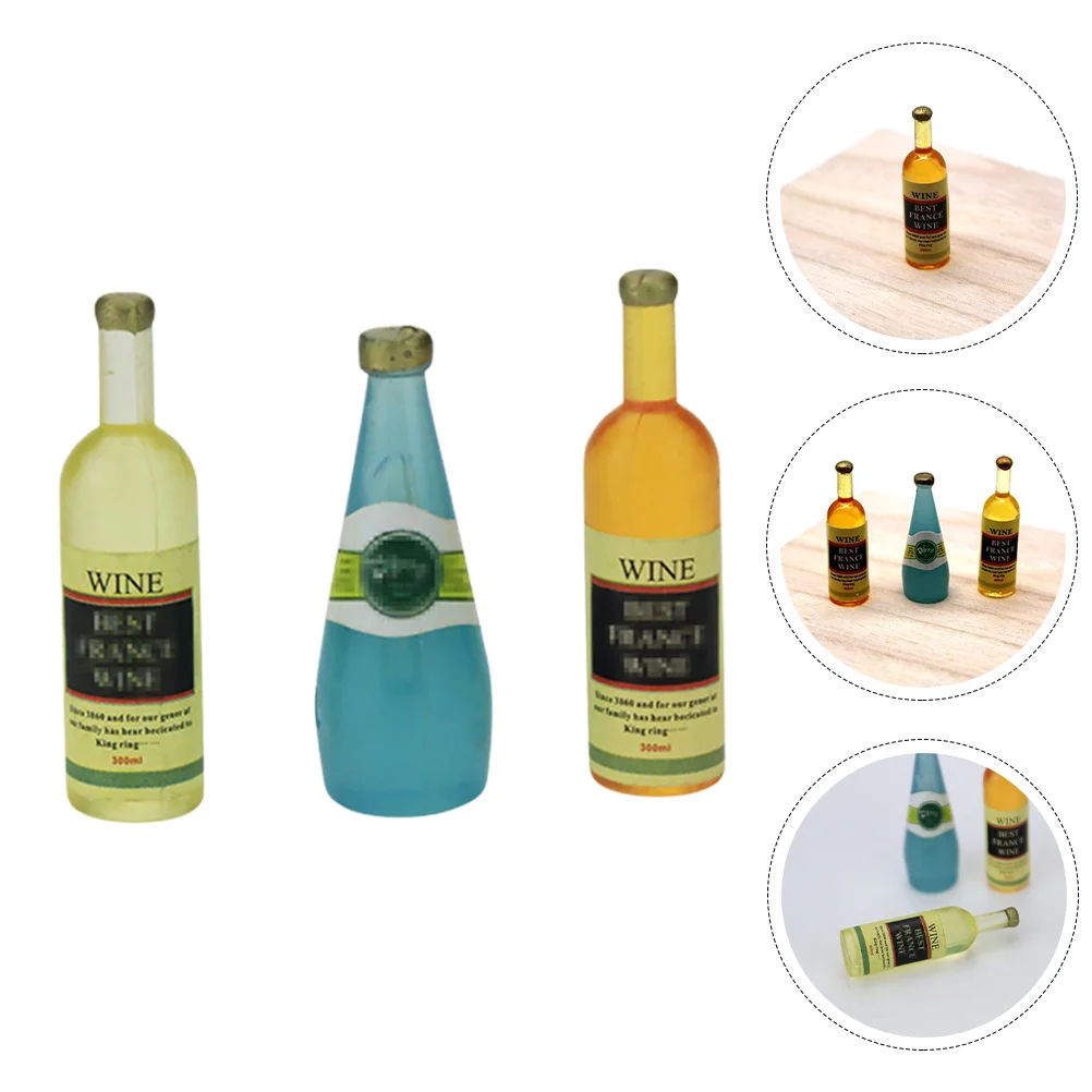 

Funny Dollhouse Cupcake Topper Simulation Bottle Table Decor Mini Accessories