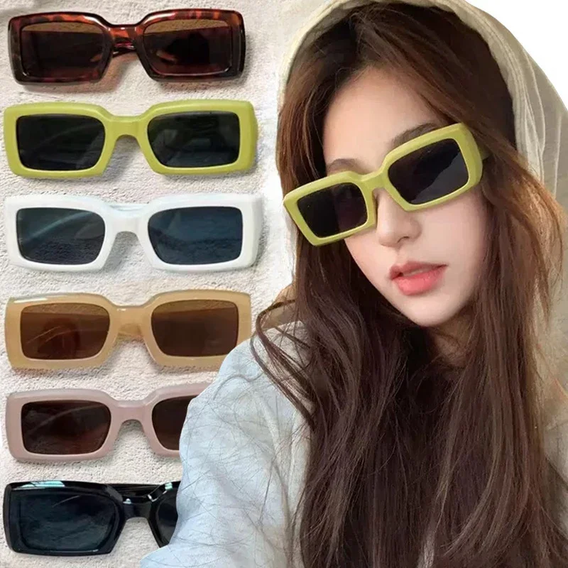 Солнечные очки в стиле ретро для мужчин и женщин небольшие прямоугольные