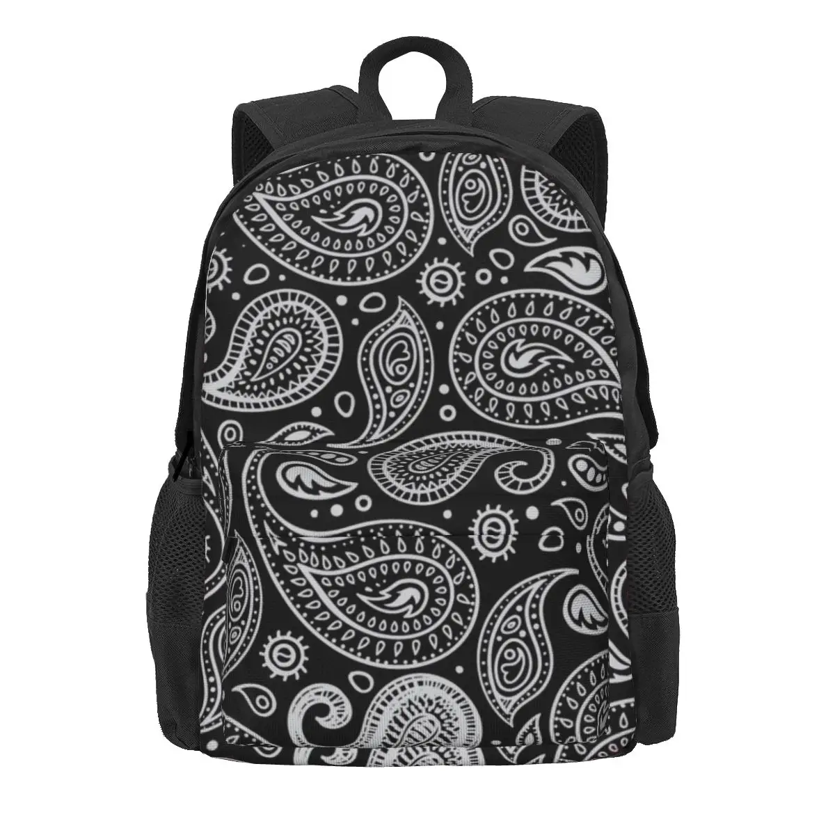 

Black Paisley Backpack Boy Girl Geometric Abstract Backpacks Polyester Pretty School Bags Outdoor Style High Quality Rucksack