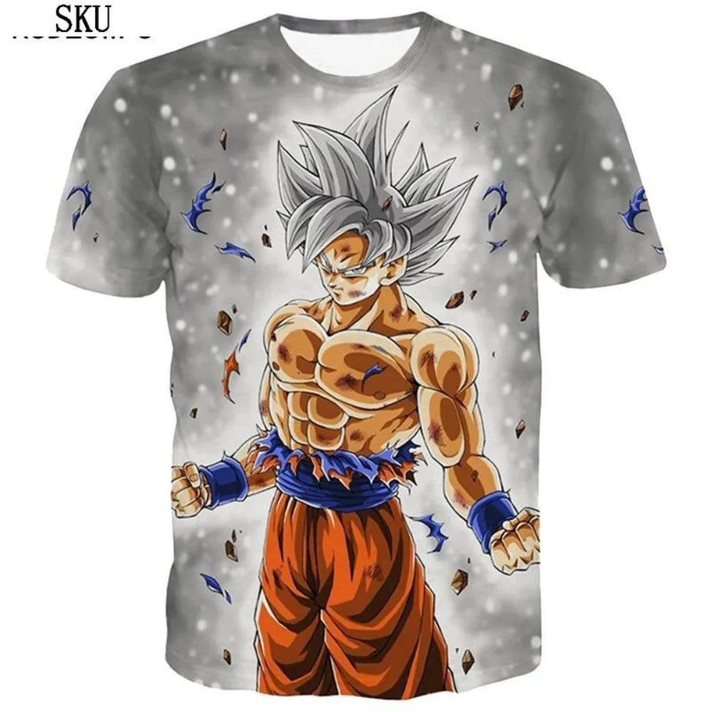 New Dragon Ball Cartoon Men's T-Shirt 3D Printing Anime Cosplay Goku Summer T-Shirt Cool Fashion Short Sleeve Shirt Top T-Shirt