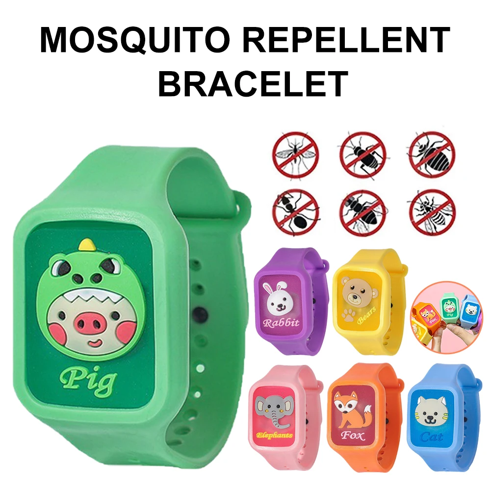 Cartoon Mosquito Repellent children silicone Watch Adjustable Wearable Plant Essential Oil Wristband Killer |