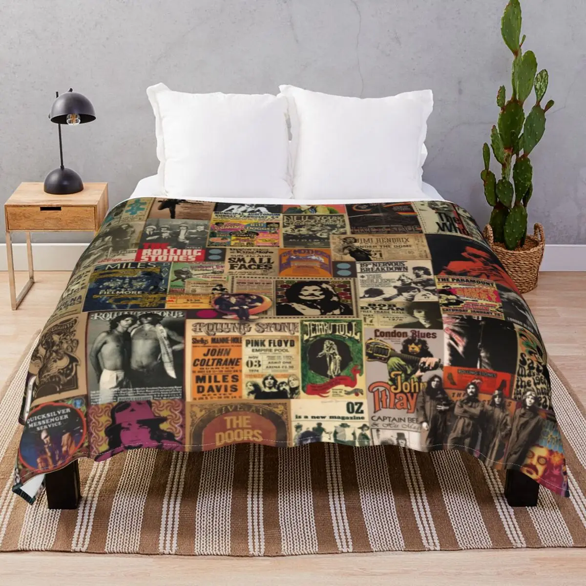 Rock N' Roll Stories Blanket Flannel Spring Autumn Multifunction Throw Blankets for Bedding Sofa Camp Cinema