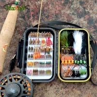 vtwins insect nymph different style salmon flies trout lures bass fly fishing flies set fishing tackle box artificial fish bait